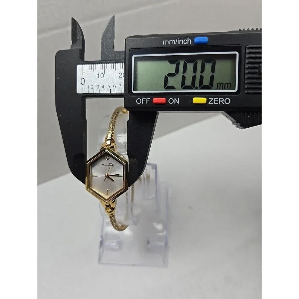 Diao Feudi Womens Hexagonal Bracelet Watch Gold Tone Crystals Dainty New Battery - Picture 5 of 11